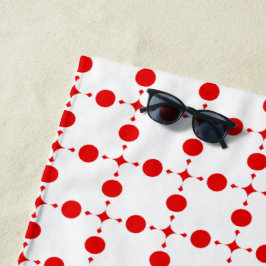 Rote Polka-Punkte, Polka-Dottern-Muster, Punkte, g Strandtuch
