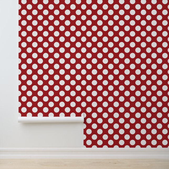 Rote Polka-Punkte, Polka-Dottern-Muster, Punkte, g Tapete (Anwendung)
