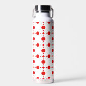 Rote Polka-Punkte, Polka-Dottern-Muster, Punkte, g Trinkflasche (Vorne)