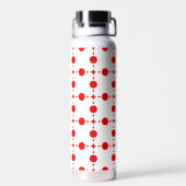 Rote Polka-Punkte, Polka-Dottern-Muster, Punkte, g Trinkflasche (Rückseite)