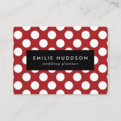 Rote Polka-Punkte, Polka-Dottern-Muster, Punkte, g Visitenkarte (Vorderseite)