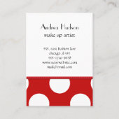 Rote Polka-Punkte, Polka-Dottern-Muster, Punkte, g Visitenkarte (Rückseite)