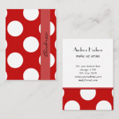 Rote Polka-Punkte, Polka-Dottern-Muster, Punkte, g Visitenkarte (Vorne/Hinten)