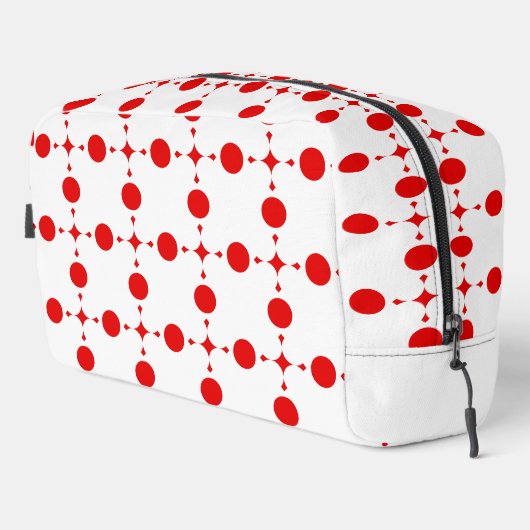 Rote Polka-Punkte, Polka-Dottern-Muster, Punkte, g Waschbeutel (Rechte Ecke)
