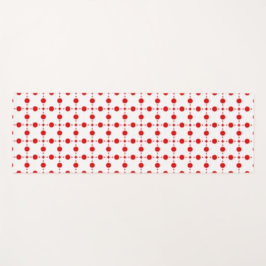 Rote Polka-Punkte, Polka-Dottern-Muster, Punkte, g Yogamatte (Vorderseite (Horizontal))