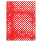 Rote Polka-Punkte und Schneeflocken Tischdecke (Vorderseite)