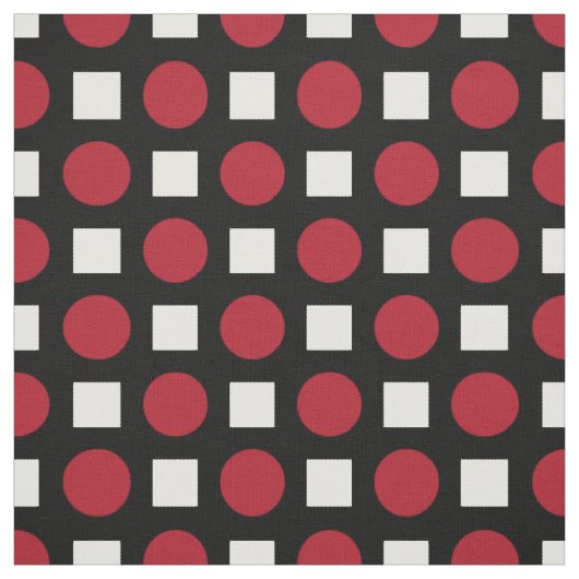 Rote Polka-Punkte und weiße Quadrate Stoff (Muster)