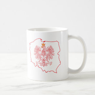 Rote Polnische Karte mit Adler Kaffeetasse