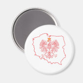 Rote Polnische Karte mit Adler Magnet (Vorderseite/Rückseite)