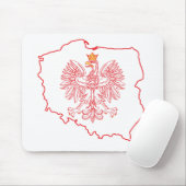 Rote Polnische Karte mit Adler Mousepad (Mit Mouse)