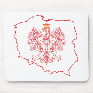 Rote Polnische Karte mit Adler Mousepad