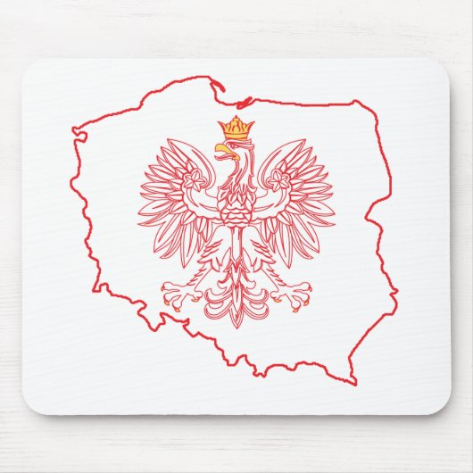 Rote Polnische Karte mit Adler Mousepad (Vorne)