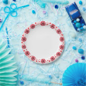 Rote Pom-Poms-Party Pappteller (Party)
