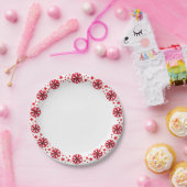 Rote Pom-Poms-Party Pappteller (Party)