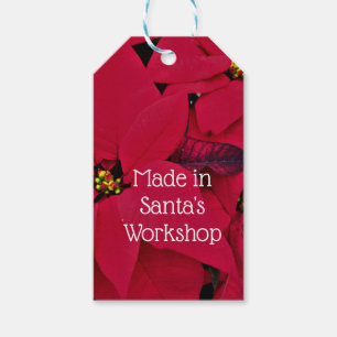 ROTE PONTSETTIA GIFT TAG GESCHENKANHÄNGER