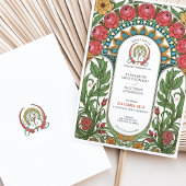 Rote Ponys & Gelbe Rosen Hochzeit im Jugendstil Einladung