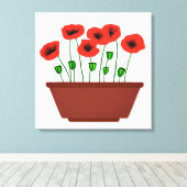 Rote Popkuchen in einem Terracotta Planter Leinwanddruck (Insitu (Holzboden))