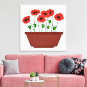 Rote Popkuchen in einem Terracotta Planter Leinwanddruck (Insitu (Wohnzimmer))
