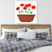 Rote Popkuchen in einem Terracotta Planter Leinwanddruck (Insitu (Schlafzimmer))