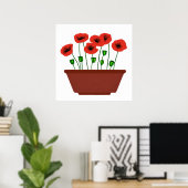 Rote Popkuchen in einem Terracotta Planter Poster (Heimbüro)