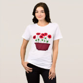 Rote Popkuchen in einem Terracotta Planter Tri-Blend Shirt (Vorderseite voll)