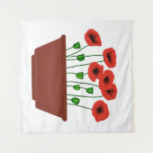 Rote Popkuchen in einem Terracotta Planter Wandteppich (Vorderseite (Horizontal))