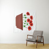 Rote Popkuchen in einem Terracotta Planter Wandteppich (Beispiel (Horizontal))