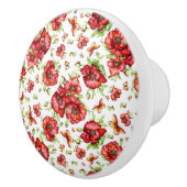 Rote Popkuchen mit grünen Blättern auf weißem Hint Keramikknauf (Rechts)