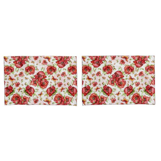 Rote Popkuchen mit grünen Blättern auf weißem Hint Kissenbezug (Vorderseite-Set)