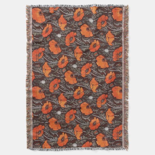 ROTE POPPIEN IN SCHWARZ-WEISSEM Mohnfeld Decke (Vorderseite Vertikal)