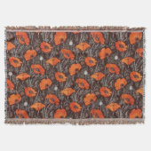 ROTE POPPIEN IN SCHWARZ-WEISSEM Mohnfeld Decke (Vorderseite)