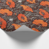 ROTE POPPIEN IN SCHWARZ-WEISSEM Mohnfeld Geschenkpapier (Ecke)