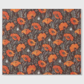 ROTE POPPIEN IN SCHWARZ-WEISSEM Mohnfeld Geschenkpapier (Flach)