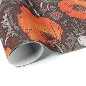 ROTE POPPIEN IN SCHWARZ-WEISSEM Mohnfeld Geschenkpapier (Rolleneckpunkt)