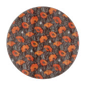 ROTE POPPIEN IN SCHWARZ-WEISSEM Mohnfeld Schneidebrett (Vorderseite)