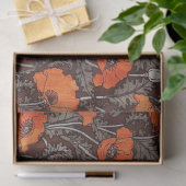 ROTE POPPIEN IN SCHWARZ-WEISSEM Mohnfeld Seidenpapier (Geschenk)