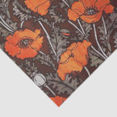 ROTE POPPIEN IN SCHWARZ-WEISSEM Mohnfeld Seidenpapier (Detail)