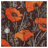 ROTE POPPIEN IN SCHWARZ-WEISSEM Mohnfeld Stoff (Nahaufnahme)