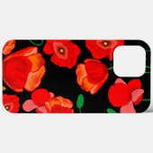 Rote Poppies auf der schwarzen Hintergrunddarstell Case-Mate iPhone Hülle (Rückseite (Horizontal))
