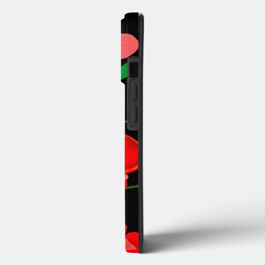 Rote Poppies auf der schwarzen Hintergrunddarstell Case-Mate iPhone Hülle (Rückseite / Links)