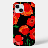 Rote Poppies auf der schwarzen Hintergrunddarstell Case-Mate iPhone Hülle (Rückseite)