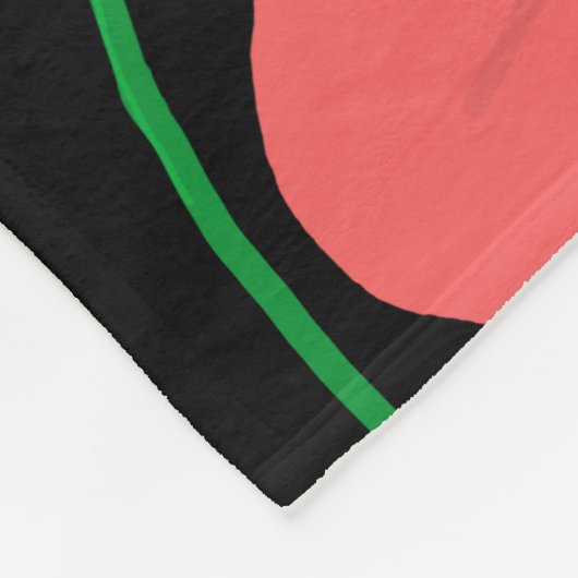 Rote Poppies auf der schwarzen Hintergrunddarstell Fleecedecke (Ecke)