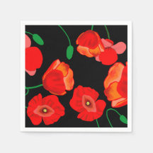 Rote Poppies auf der schwarzen Hintergrunddarstell