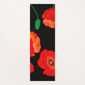 Rote Poppies auf der schwarzen Hintergrunddarstell Yogamatte (Vorderseite)