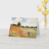 Rote Poppies blühen - Claude Monet Karte (Gelbe Blume)