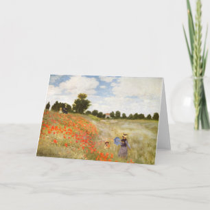 Rote Poppies blühen - Claude Monet Karte