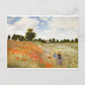Rote Poppies blühen - Claude Monet Postkarte (Vorderseite)