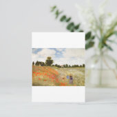 Rote Poppies blühen - Claude Monet Postkarte (Stehend Vorderseite)