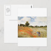 Rote Poppies blühen - Claude Monet Postkarte (Vorne/Hinten)