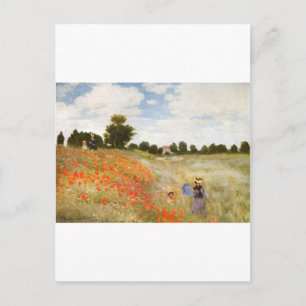 Rote Poppies blühen - Claude Monet Postkarte